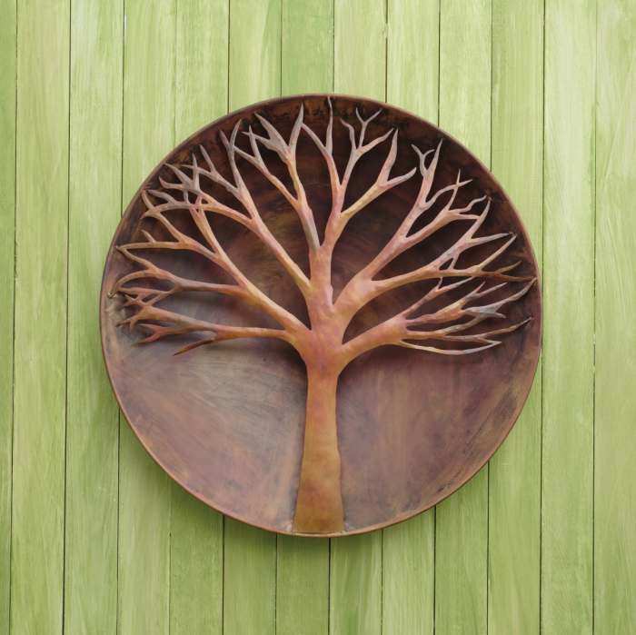 Flamed Copper Raised Tree Wall Hanging 24